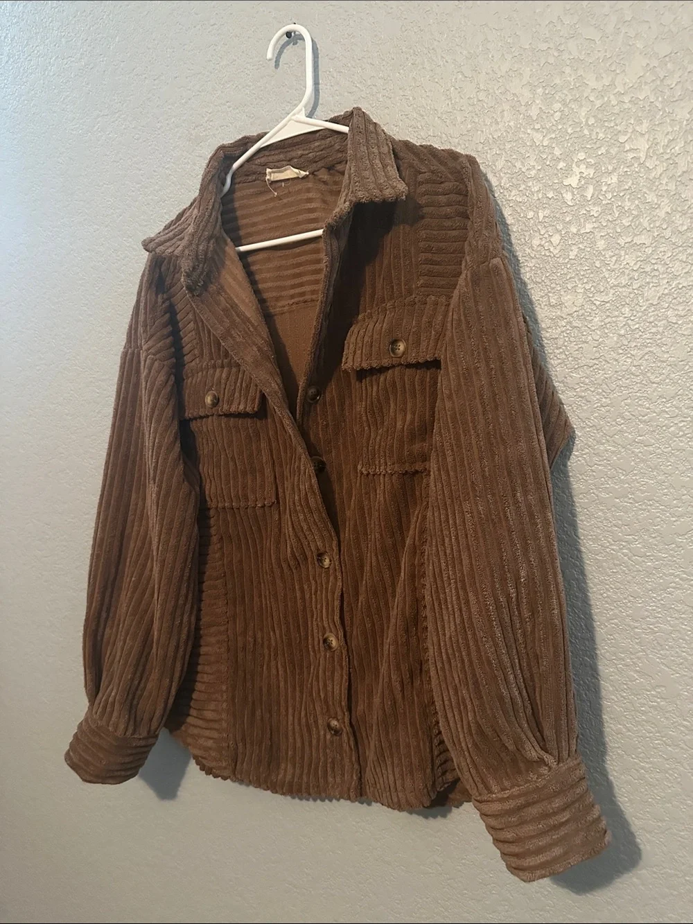 New In Corduroy Velour Oversized Shacket